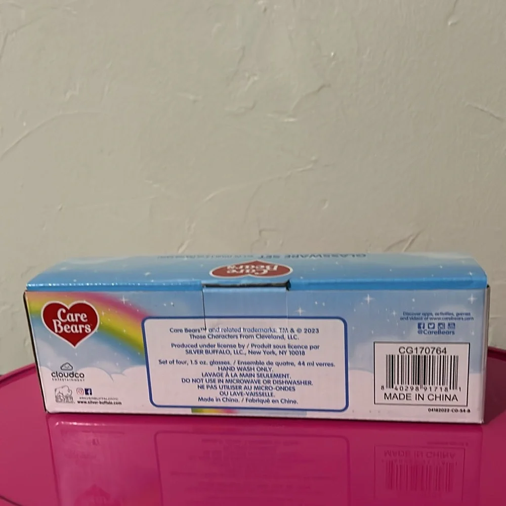 Care Bears Shot-glasses Set of 4 Mini Glasses